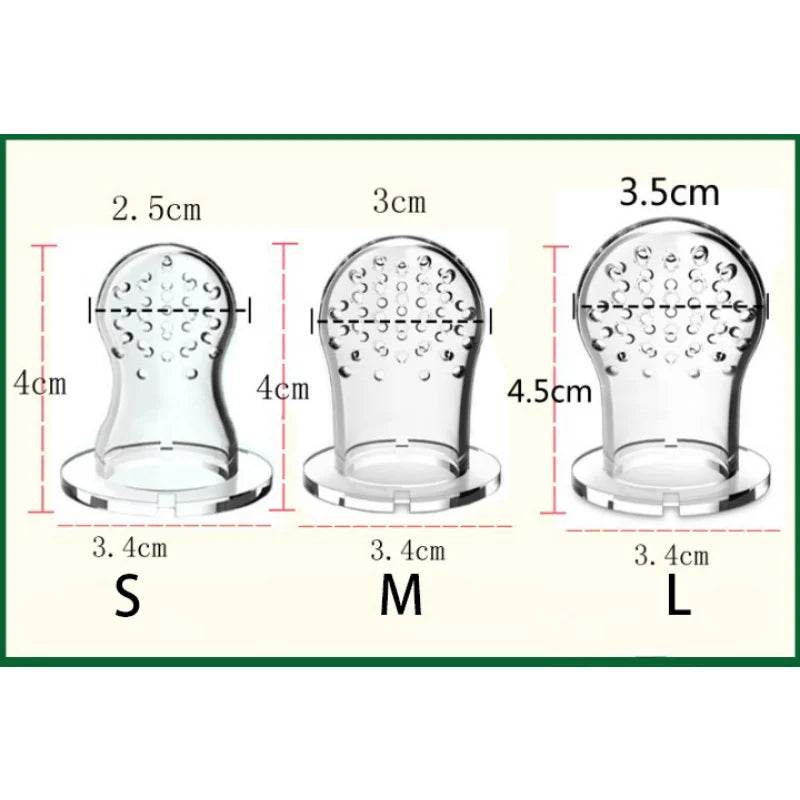 Baby Food Feeder Fruit Feeder Pacifier Infant Teething Toy Teether for Fresh Frozen Fruit - Silicone Nipple Includes All Sizes